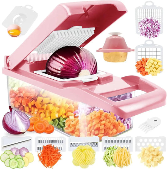 13 in 1 Multi-Functional Food Chopper Kitchen Mandoline Slicer Veggie Dicer Cutter