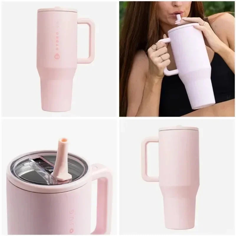 HydroJug Traveler  Straw Lid Stainless Steel Vacuum Insulated Car Mug Double Wall Thermal Iced Travel 40OZ