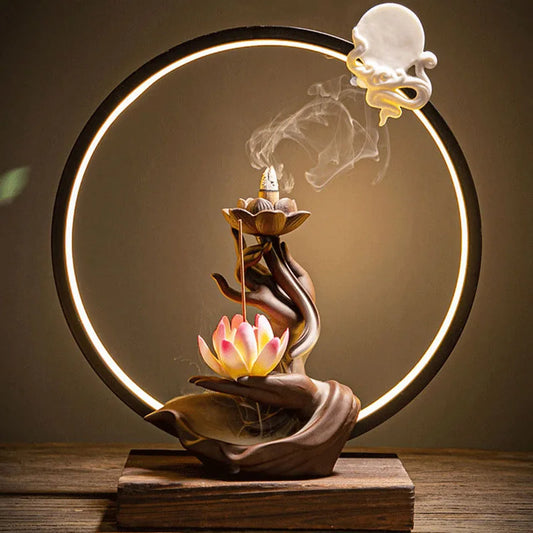 Lotus Reflux Incense Stove Base - Bergamot Incense Stove Decoration - Bedroom Accessories Room Decoration Home Accessories