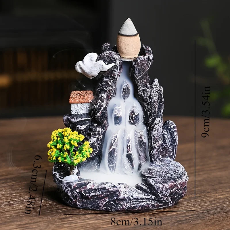 Backflow Incense Holder Waterfall Aromatherapy Ornament Incense Cones