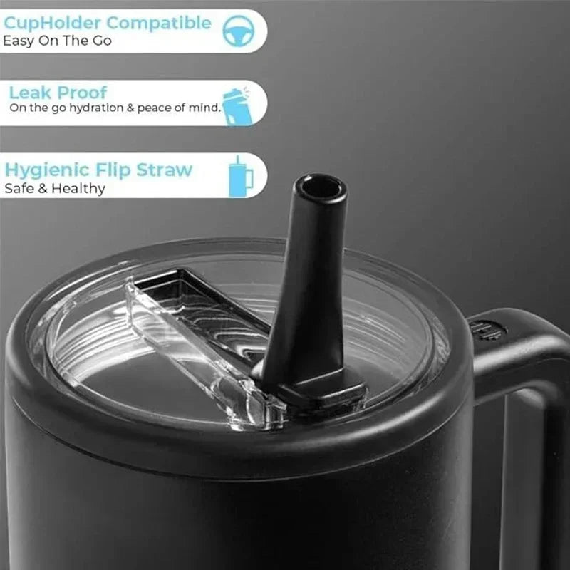 HydroJug Traveler  Straw Lid Stainless Steel Vacuum Insulated Car Mug Double Wall Thermal Iced Travel 40OZ